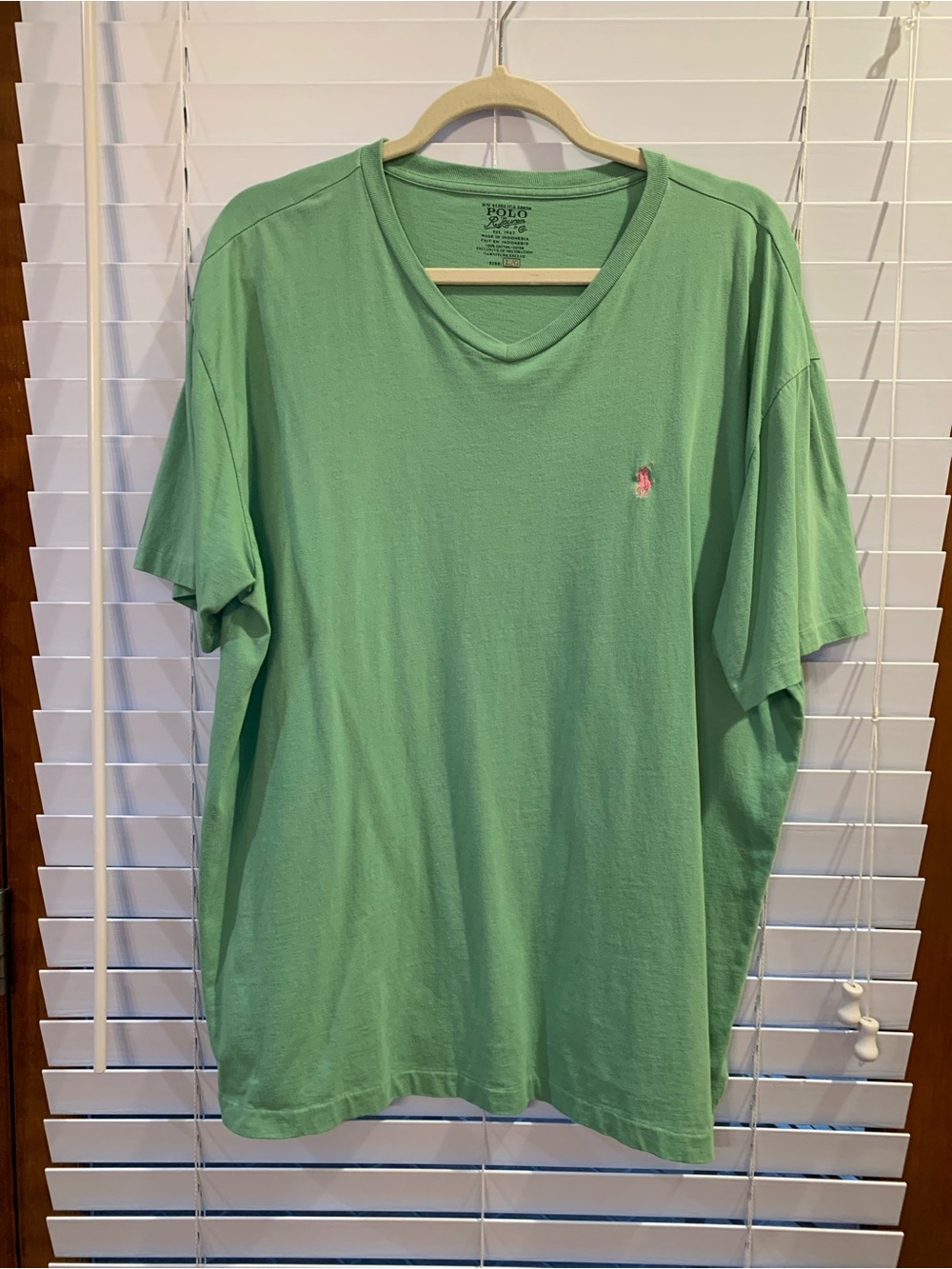 Polo Ralph Lauren Light  Green Cotton  V-Neck T-Shirt Men’s Large